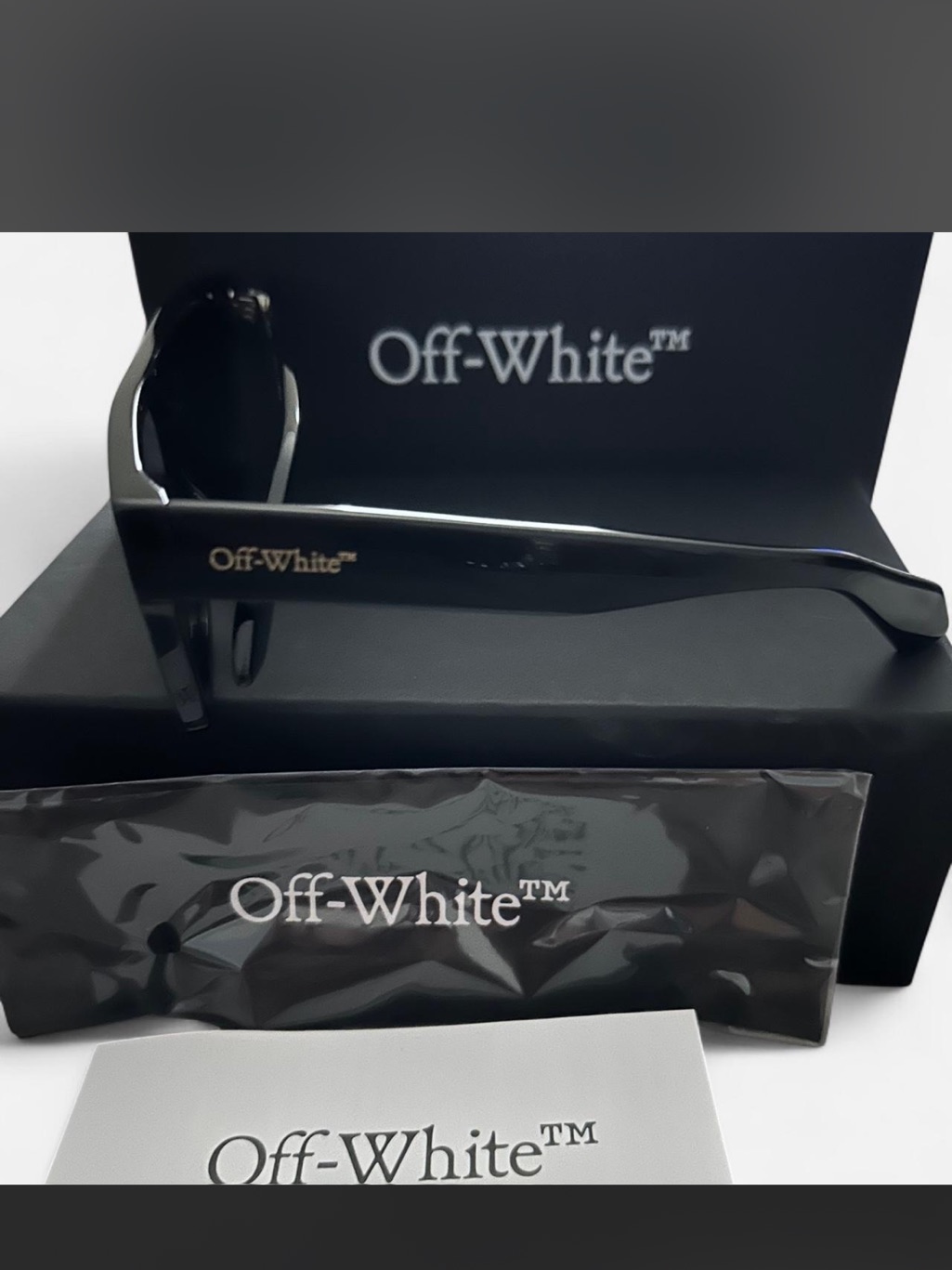 Off-White Black Gloss Sunglasses For Men